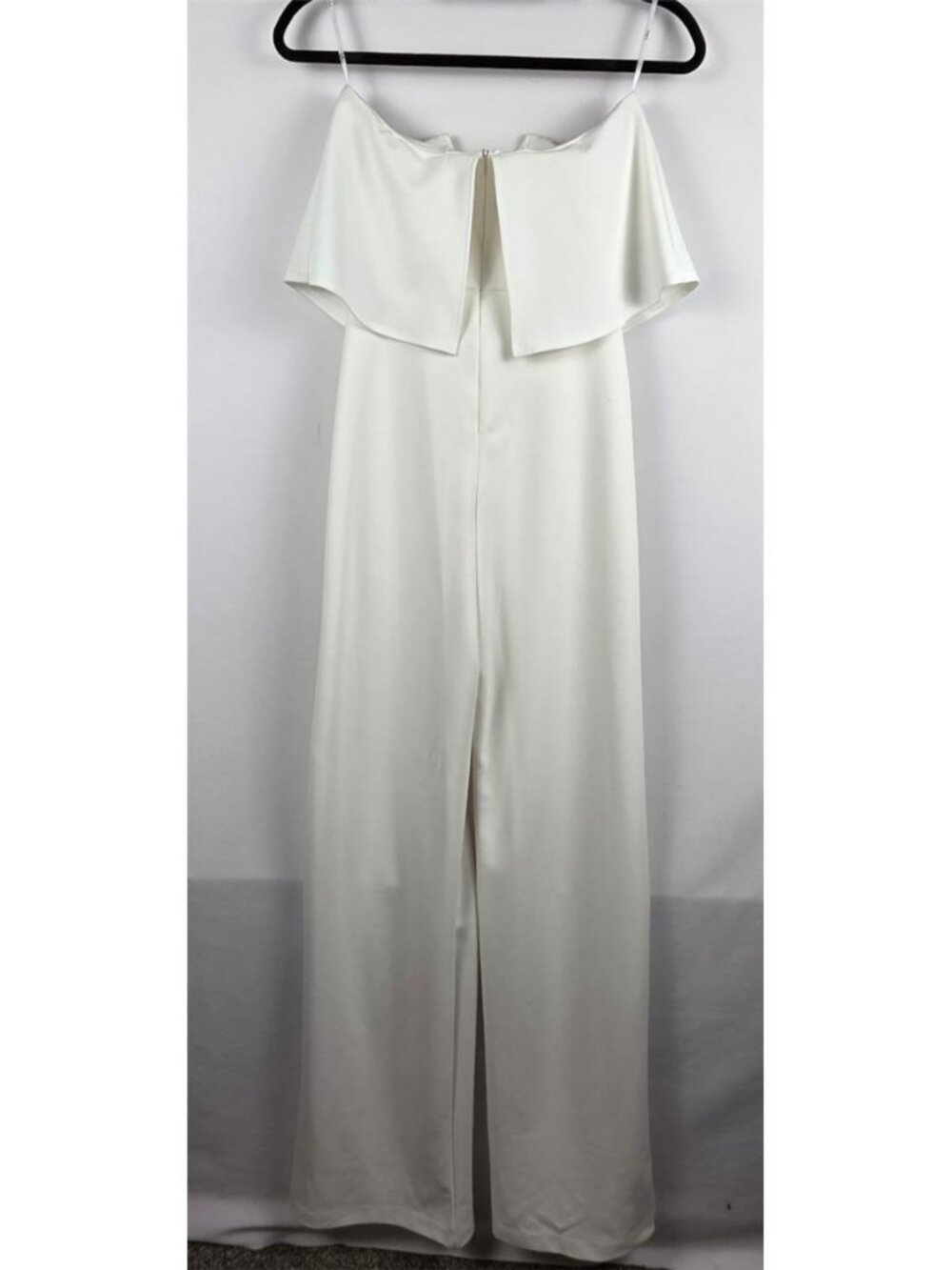 Lulus White Off Shoulder Cape Jumpsuit Wide Leg Bridal Formal Size S NWT - Picture 5 of 10